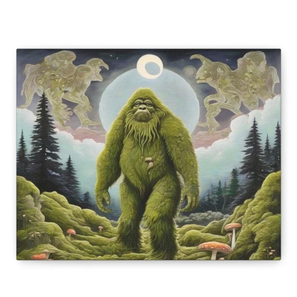 Mossy Woodland Sasquatch Canvas Gallery Wrap - Picture 1 of 4